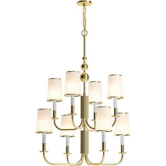 Kohler Tresdoux 27442-CH08-2PL 24" 8-Light Luxury Chandelier Polished Brass