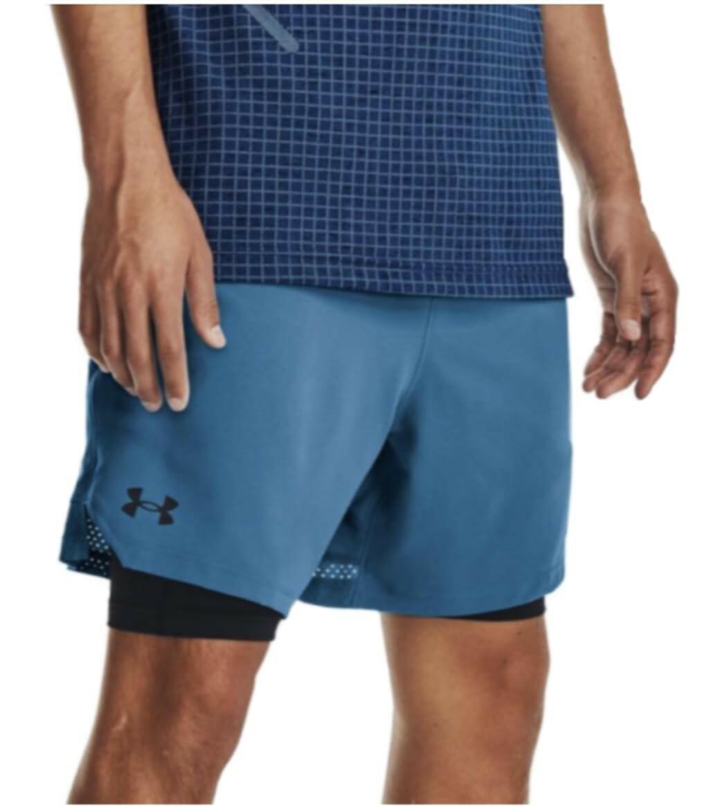 Under Armour Men's XL Vanish 2-in-1 Shorts Cosmic Blue Activewear Lightweight