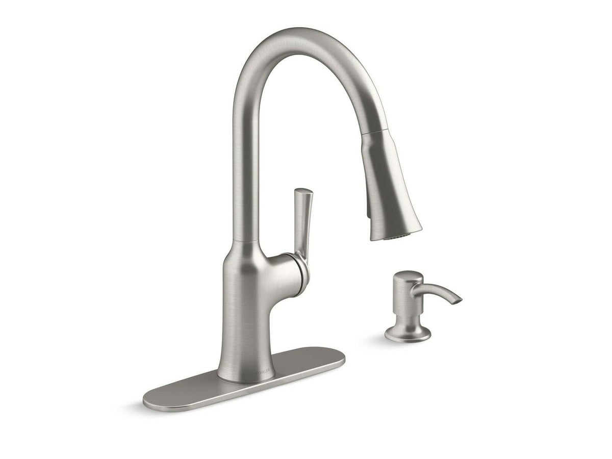 Kohler Brynn S10052217 Pull Down Kitchen Faucet w/Soap Dispenser Vibrant