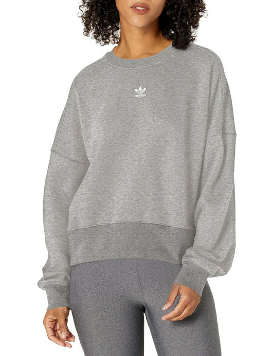 adidas Originals Adicolor Fleece Sweatshirt Women Small Medium Grey Heather