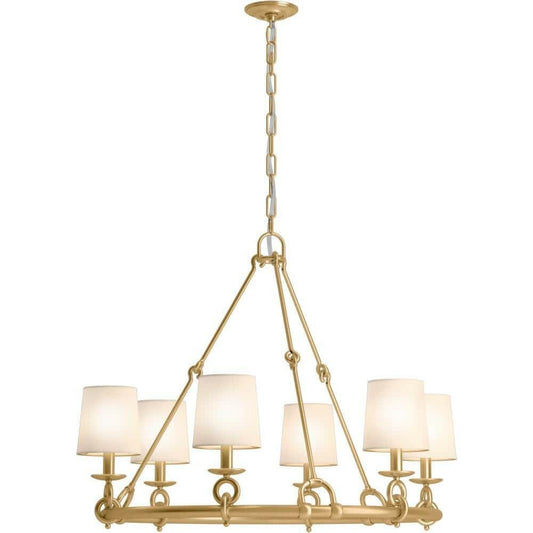 Kohler Terret 27749-CH06-2GL 6-Light Candle Ring Chandelier, 36-In Wide, Damp Location