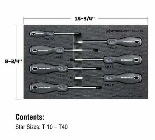 Carquest Pro Tech 7-Piece Torx Screwdriver Set, Professional 949020 Kit