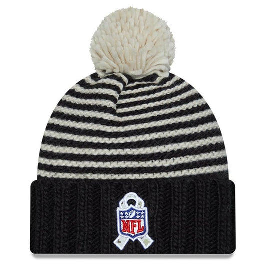 Era Womens Black England Patriots Salute to Service Cuffed Pom Hat