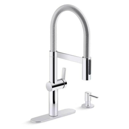Kohler Koi S83050520 Pull Down Kitchen Faucet Chrome Semi Professional w/Soap