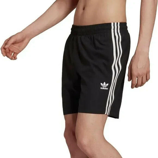 adidas Originals 3-Stripes Swim Shorts Black White Men XL Swimwear