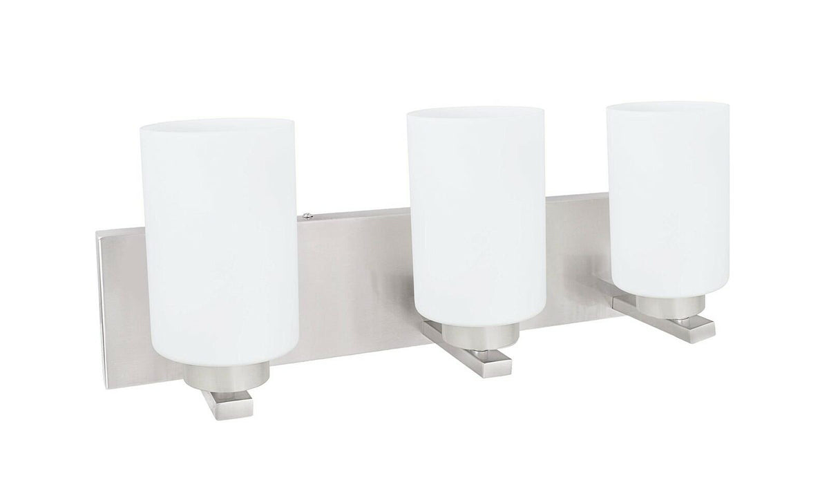 Aspen Creative 62220 - 3-Light Bathroom Vanity Satin Nickel Modern Wall Fixture