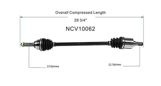 Carquest NCV10062 CV Axle Assembly Shaft Front Right Passenger Side