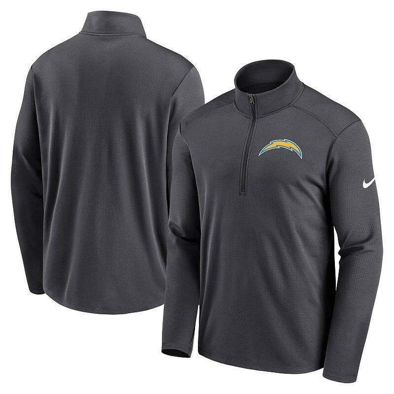 Nike Men's Chargers Pacer Performance Half-Zip Jacket, Anthracite, Small
