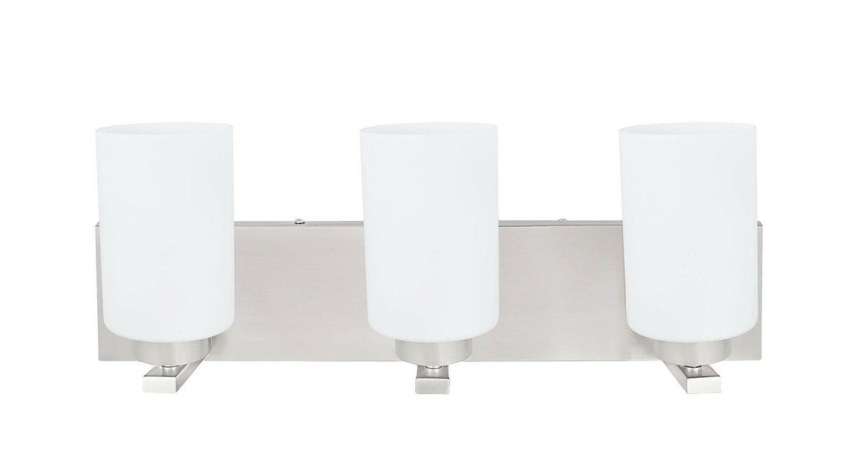 Aspen Creative 62220 - 3-Light Bathroom Vanity Satin Nickel Modern Wall Fixture