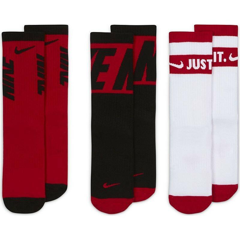 Nike Boys 3-Pack Colorblock Crew Socks, Boy's, Size: 9-11, Brown Over