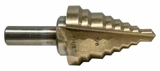 Century Drill Tool HSS Step Drill Bit 7/8 to 1-1/8 Model 27205 Navy Finish