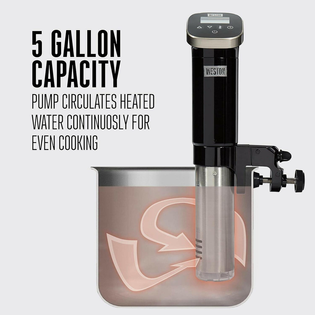 Weston Sous Vide Immersion Circulator 800W Digital Display Cooking Tool Black