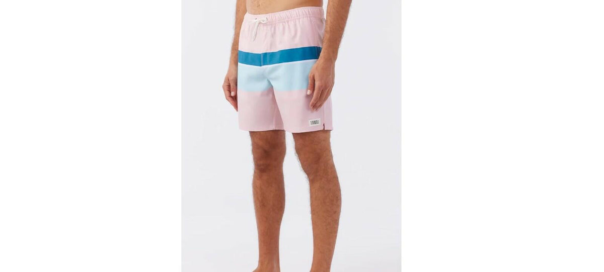 O'Neill Men's Block Volley Swim Shorts, Pink Dust, Large, Quick-Dry Swimwear