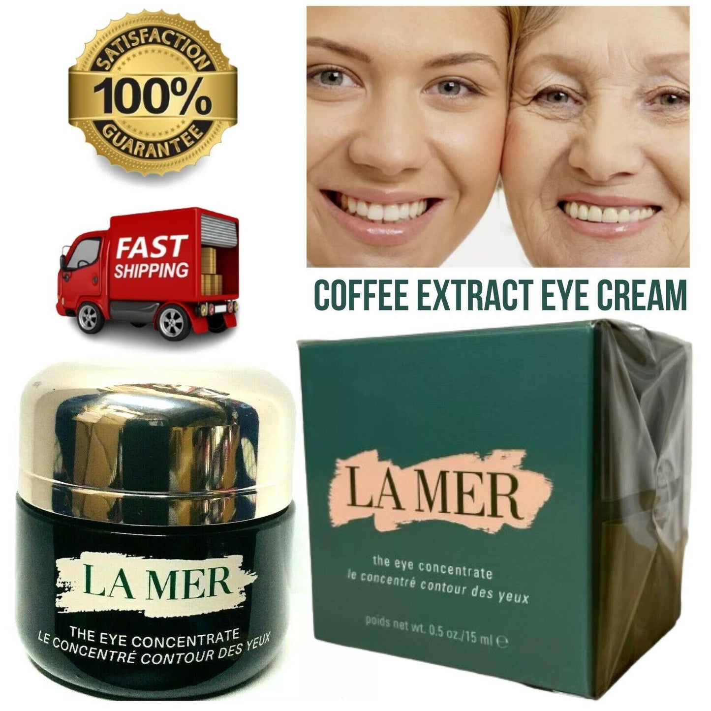LA MER The Eye Concentrate Cream for Dark Circles & Wrinkles 0.5 Oz - BRAND NEW