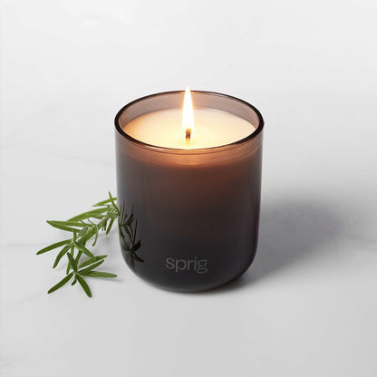 Sprig by Kohler Shield Aromatherapy Candle with Tea Tree and Rosemary, 100% Natural Soy-Coconut Wax, Strong and Centering Scent, Gift for Holidays, 8 oz