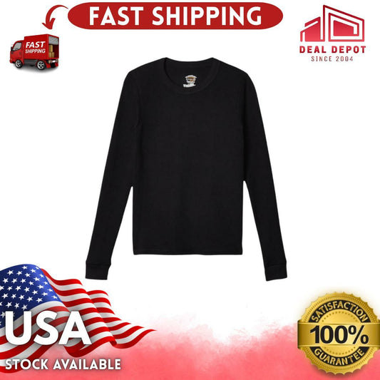 Duofold Boys Thermal Shirt Black XS Lightweight Double Layer Crew Neck