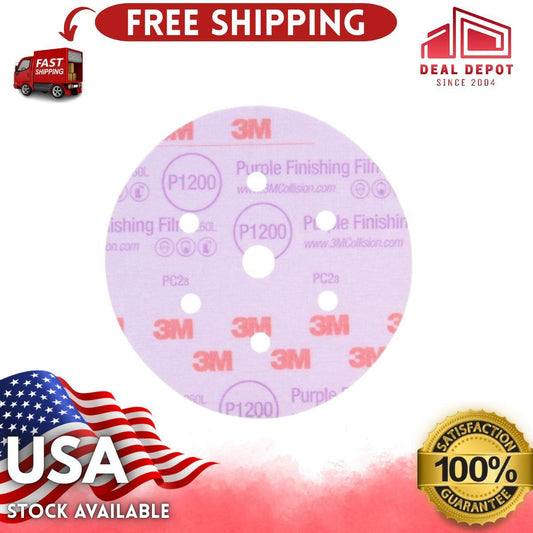 3M Hookit Purple 260L Finishing Film Disc 6 in 30768 Dust-Free Sanding