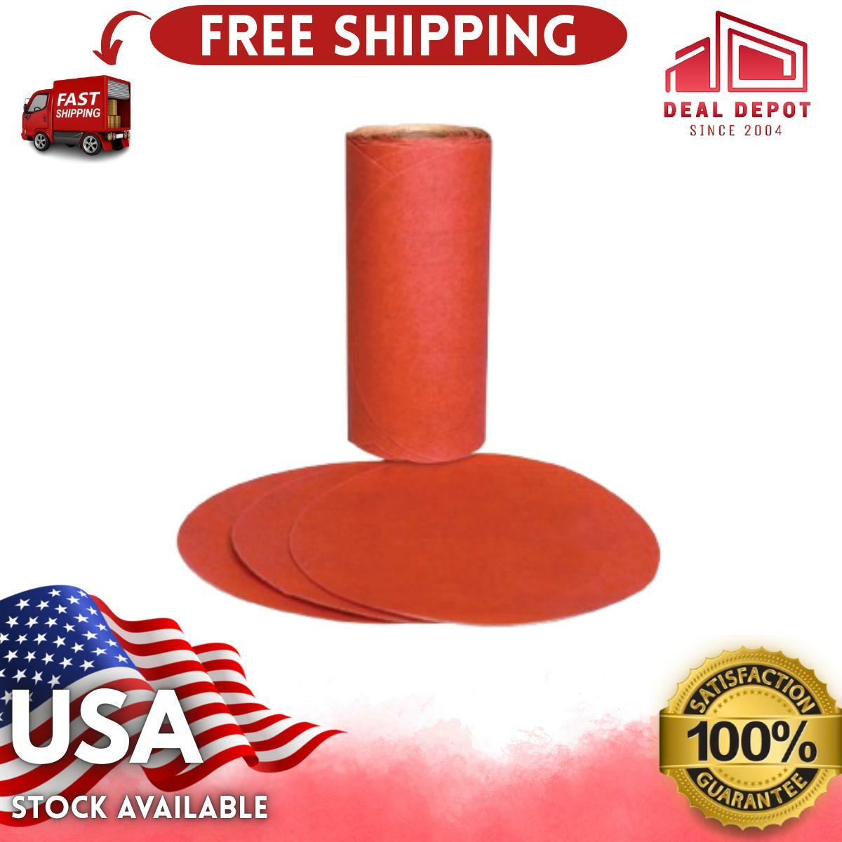 3M Stikit Red P80 PSA Disc 5 in 100 Disc Roll for Auto Body Sanding