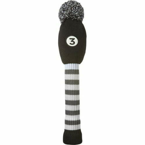 Maxfli Vintage Knit Fairway Wood Headcover Retro Golf Protection Black Knit