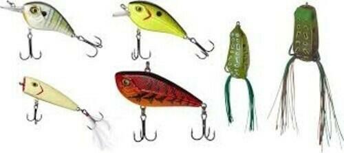 Jawbone Tackle Co 6-Piece Freshwater Fishing Lure Kit Crankbaits Poppers Frogs