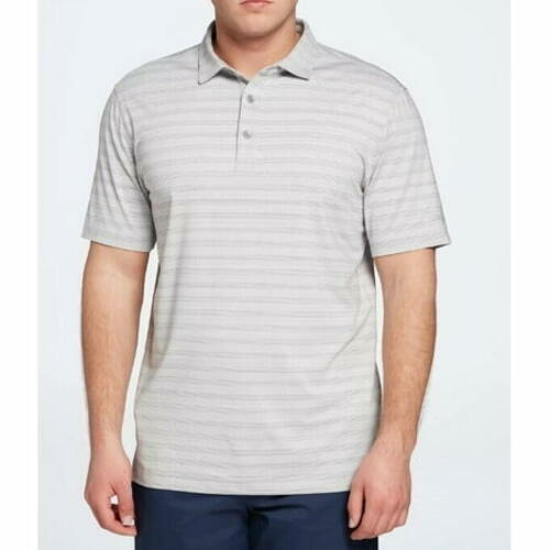 Walter Hagen Men's Golf Polo Perfect 11 Majors Stripe Gray Size S Hydro-Dri