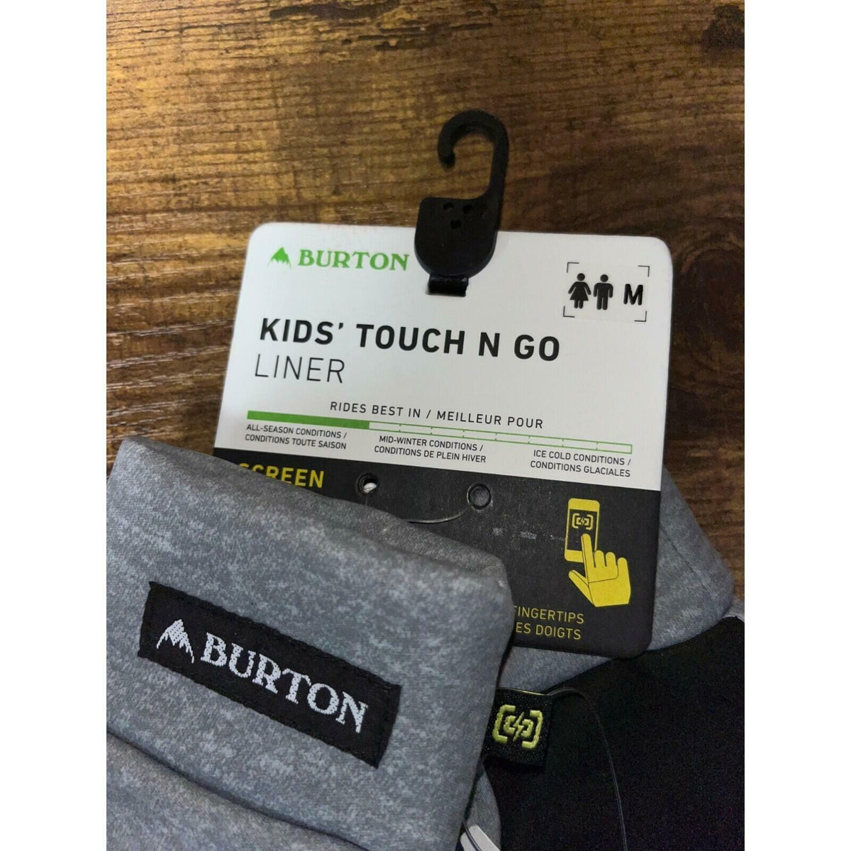 Burton Kids Screen Grab Touchscreen Glove Liners Gray Size M Snowboard