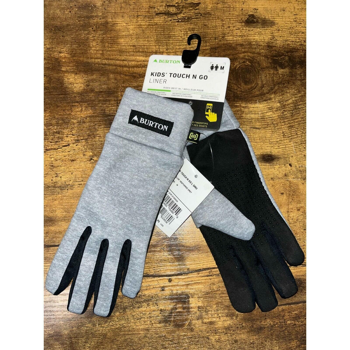 Burton Kids Screen Grab Touchscreen Glove Liners Gray Size M Snowboard