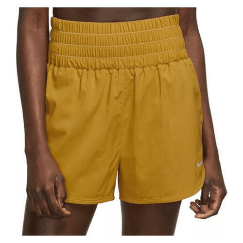 Nike Women's Dri-FIT Ultra High-Waisted Brief-Lined Shorts, Yellow XS