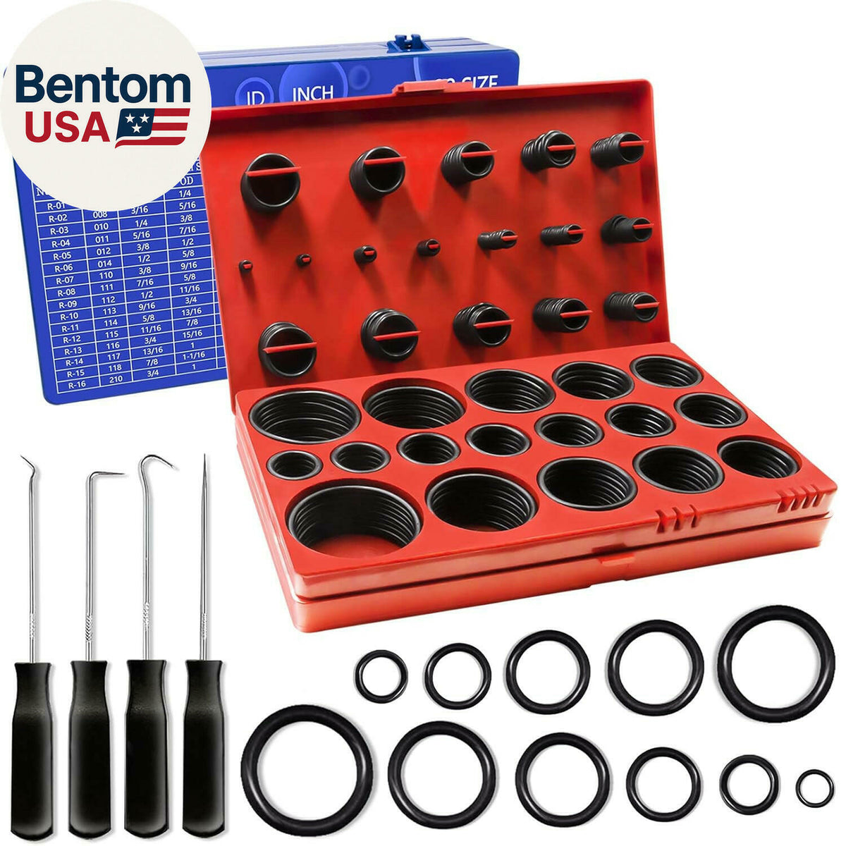Autocraft Metric O-Rings 172-Piece Assorted Kit in Reusable Case DIY Set