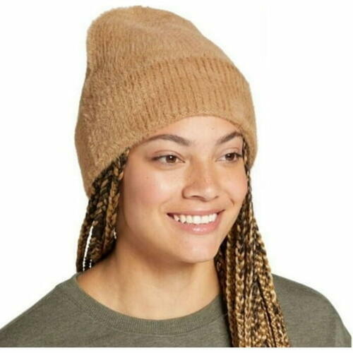 Alpine Design Women's Fuzzy Rib Beanie Brown Warm Winter Hat One Size