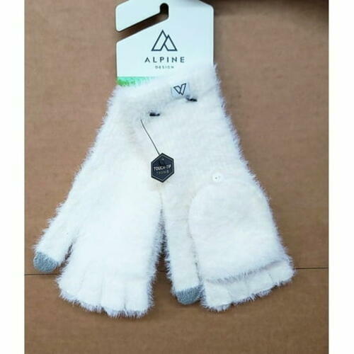 Alpine Design Women's Fuzzy Touchscreen Flip-Top Gloves Mittens