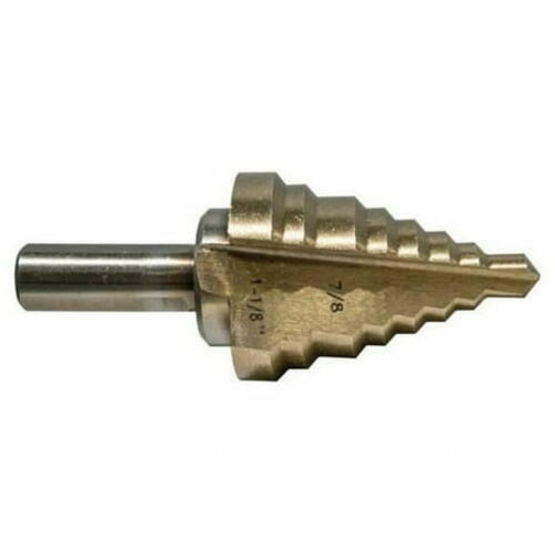 Century Drill Tool HSS Step Drill Bit 7/8 to 1-1/8 Model 27205 Navy Finish