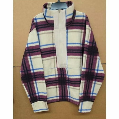 Alpine Design Women's Multicolor Plaid Fleece Jacket 1/4 Zip Size L