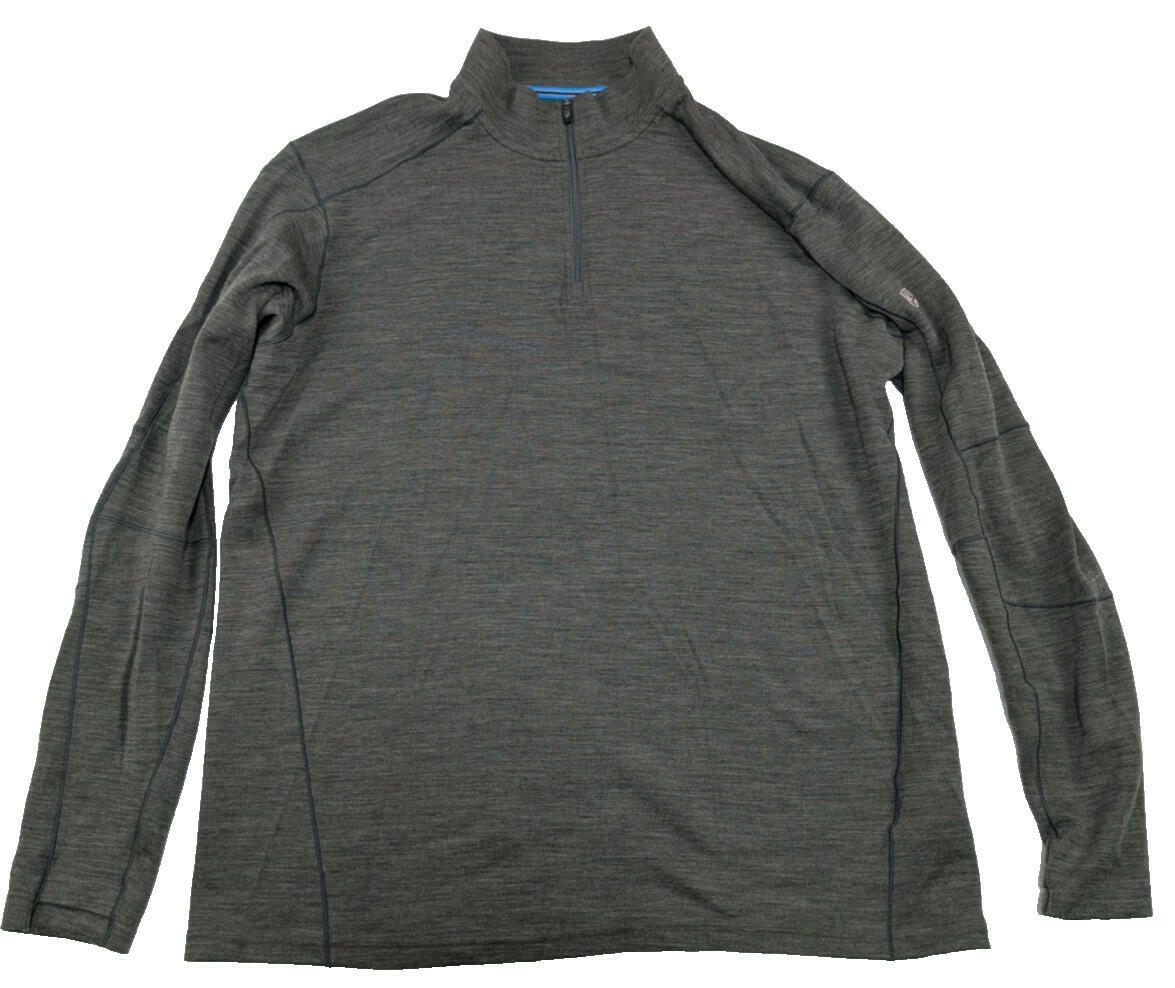 KÜHL Invigoratr Merino Wool Quarter Zip Sweater Mens Long Sleeve Grey