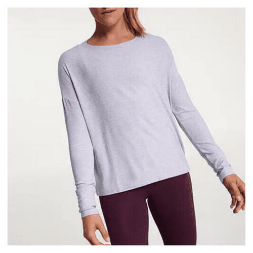 CALIA Women's Lustralux Oversized Long Sleeve Shirt Gray Heather Size L