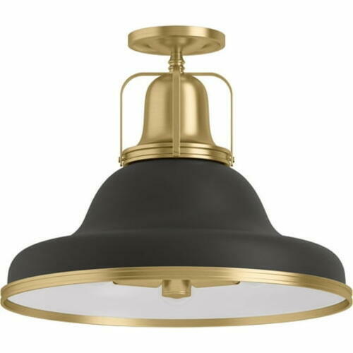 Kohler Hauksbee 32294-SF03-BML 18 in 3 Light Semi Flush Ceiling Light Black