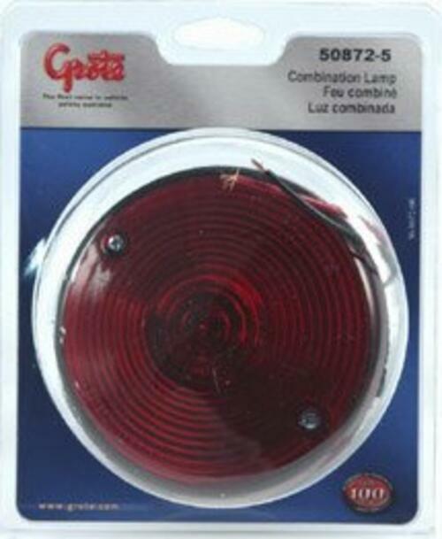 Grote 50872-5 Red 4" Universal Mount Stop Tail Turn Light (with License Window)