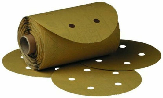 3M 01643 Stikit Gold 6" P80 PSA Sanding Discs 125/Roll 10 Rolls 1250 Discs
