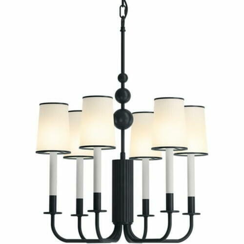 Kohler Tresdoux 27441-CH06-GNL 6 Light Chandelier 24 in Gunmetal Matte Glass E12