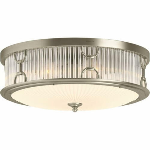 Kohler Terret 27750-FM03-BVL 15 in 3-Light Flush Mount Ceiling Fixture Bronze