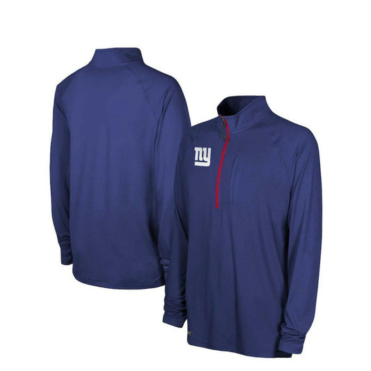 Men's York Giants Raglan Quarter-Zip Top - Royal, Small, NFL Apparel