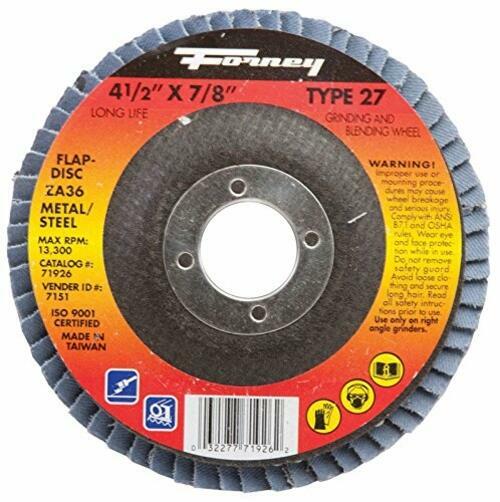 Forney 71921 4-1/2" Type 29 Zirconia Flap Disc 60 Grit 5/8"-11 13300 RPM
