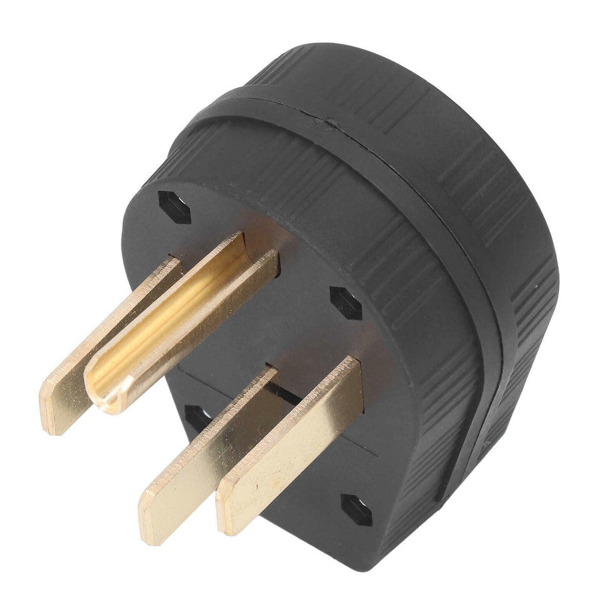 NEMA 14-50P 50A 125/250V 4-Prong Replacement Plug Angle Plug Range RV EV Black