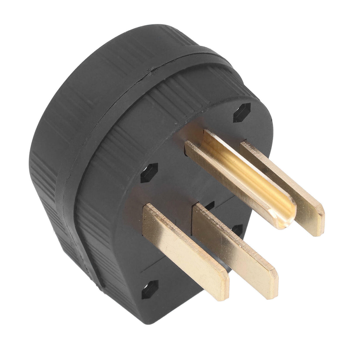 NEMA 14-50P 50A 125/250V 4-Prong Replacement Plug Angle Plug Range RV EV Black