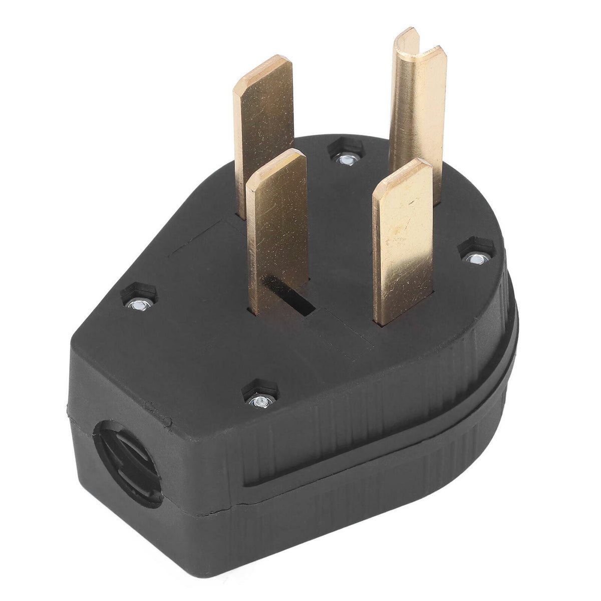 NEMA 14-50P 50A 125/250V 4-Prong Replacement Plug Angle Plug Range RV EV Black