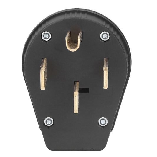 NEMA 14-50P 50A 125/250V 4-Prong Replacement Plug Angle Plug Range RV EV Black