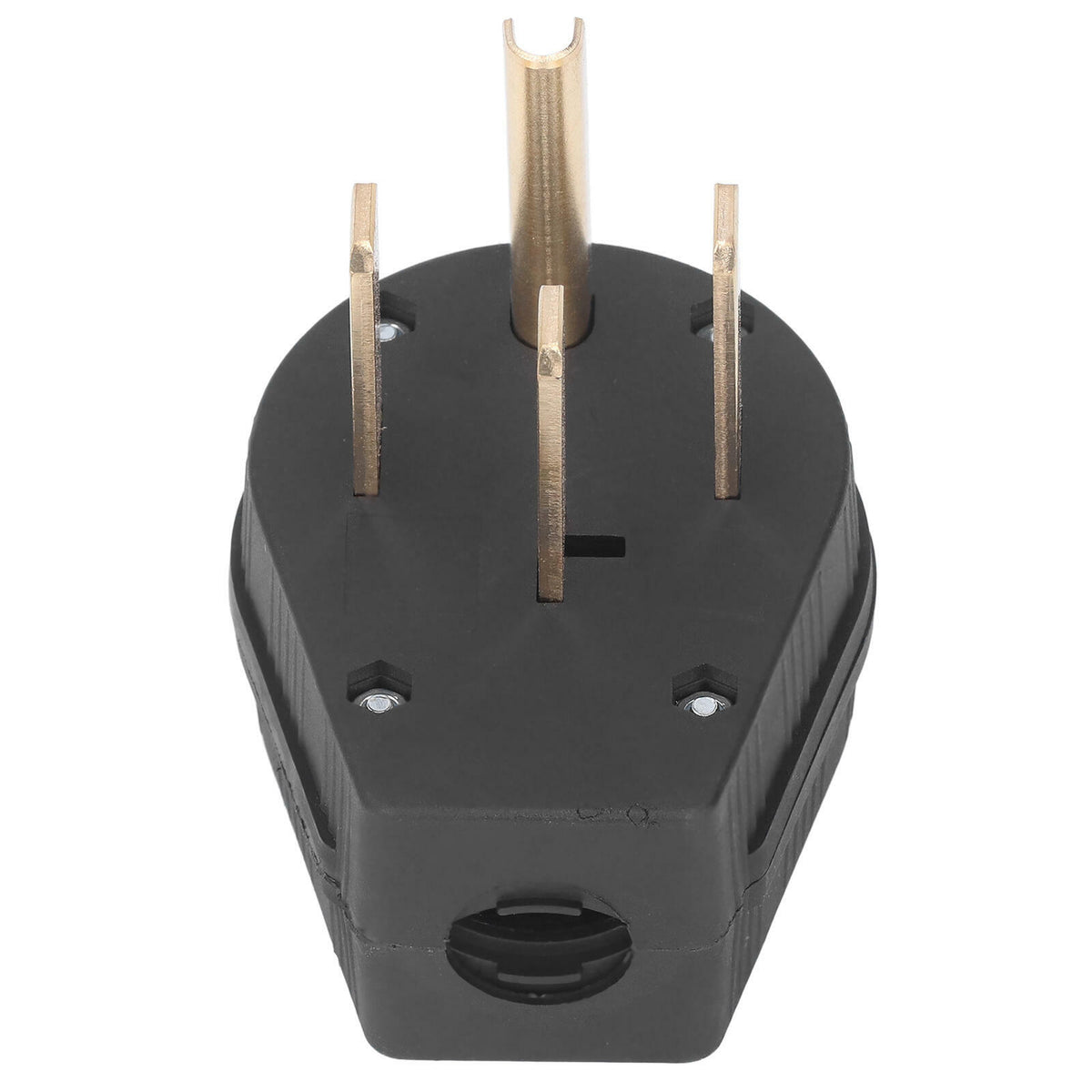 NEMA 14-50P 50A 125/250V 4-Prong Replacement Plug Angle Plug Range RV EV Black