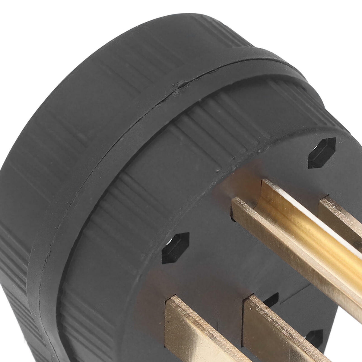 NEMA 14-50P 50A 125/250V 4-Prong Replacement Plug Angle Plug Range RV EV Black