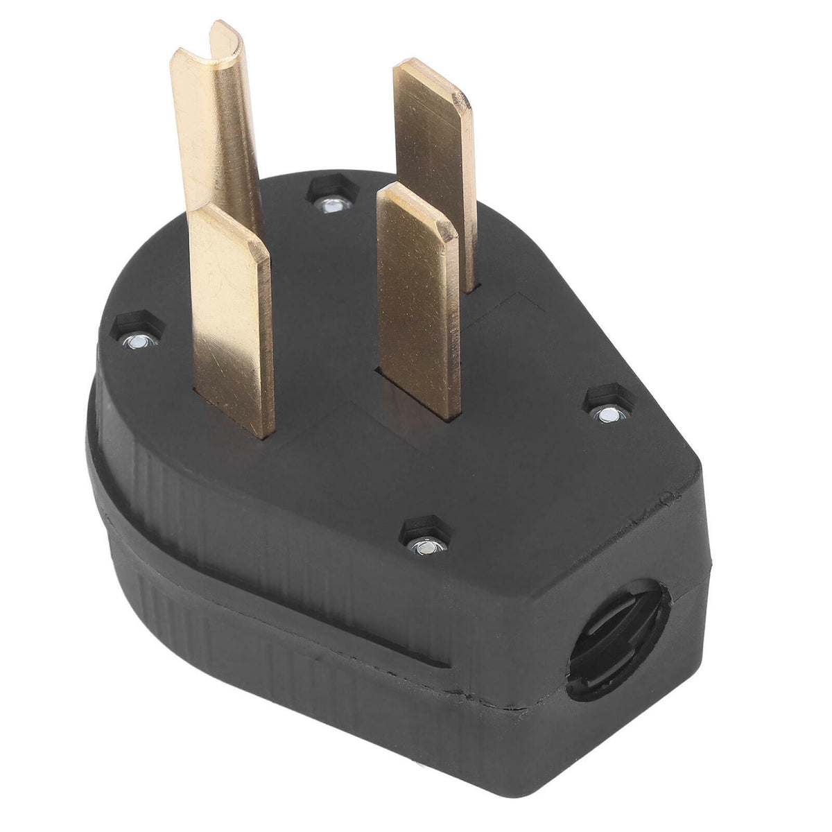 NEMA 14-50P 50A 125/250V 4-Prong Replacement Plug Angle Plug Range RV EV Black