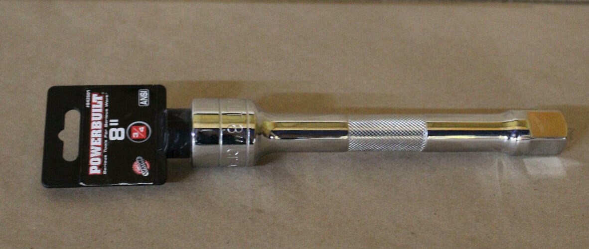 Powerbuilt 643501 3/4" Drive 8" Socket Extension Bar Chrome Vanadium CR-V